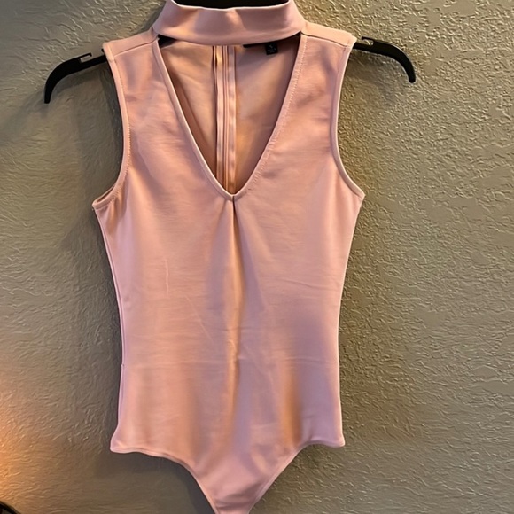Lulus Dusty Pink Choker Bodysuit - Picture 1 of 7